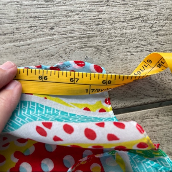 Colorful Polka Dot and Wave Patterned Silk Scarf - Picture 2 of 4